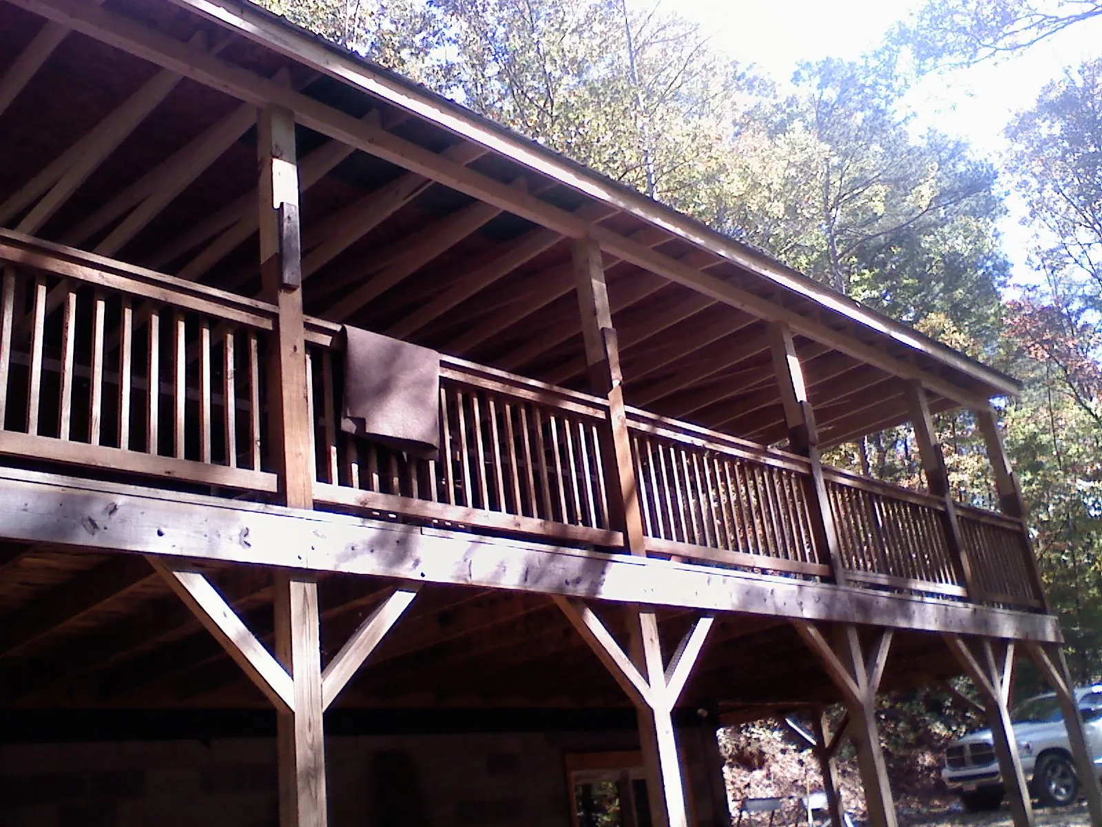 Timber framing under a new elevated porch and deck — Roof Leak Repair in Paxinos by Roofing Brothers